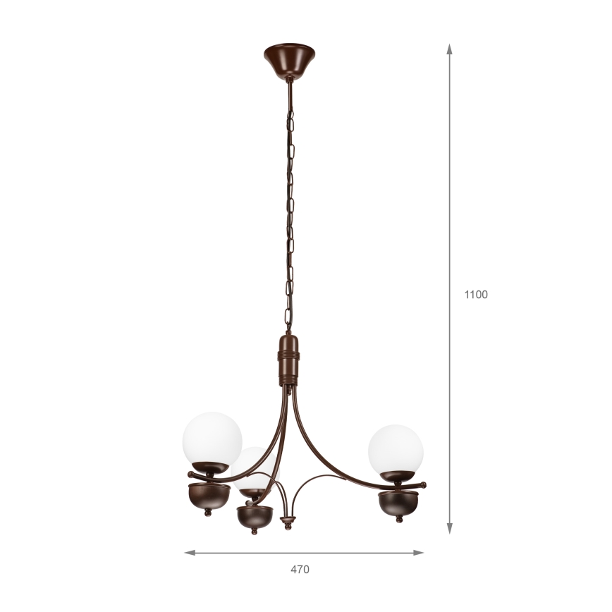 Brilagi - LED Пендел COTTAGE 3xG9/40W/230V дъб/бял