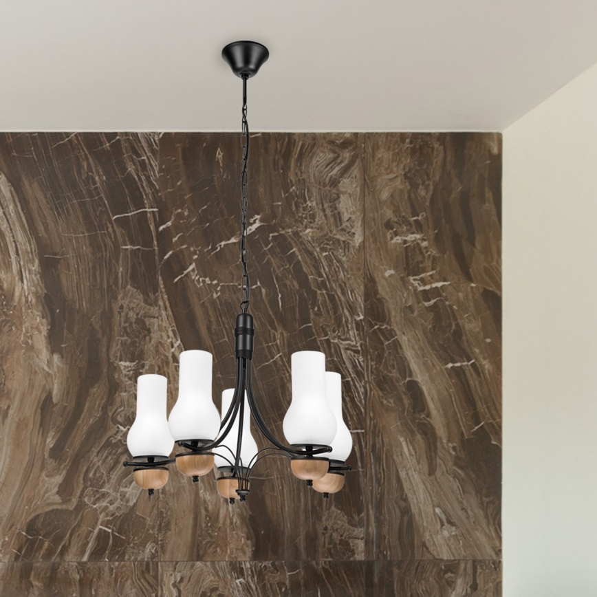 Brilagi - LED Пендел COTTAGE 5xE14/40W/230V бук/бял