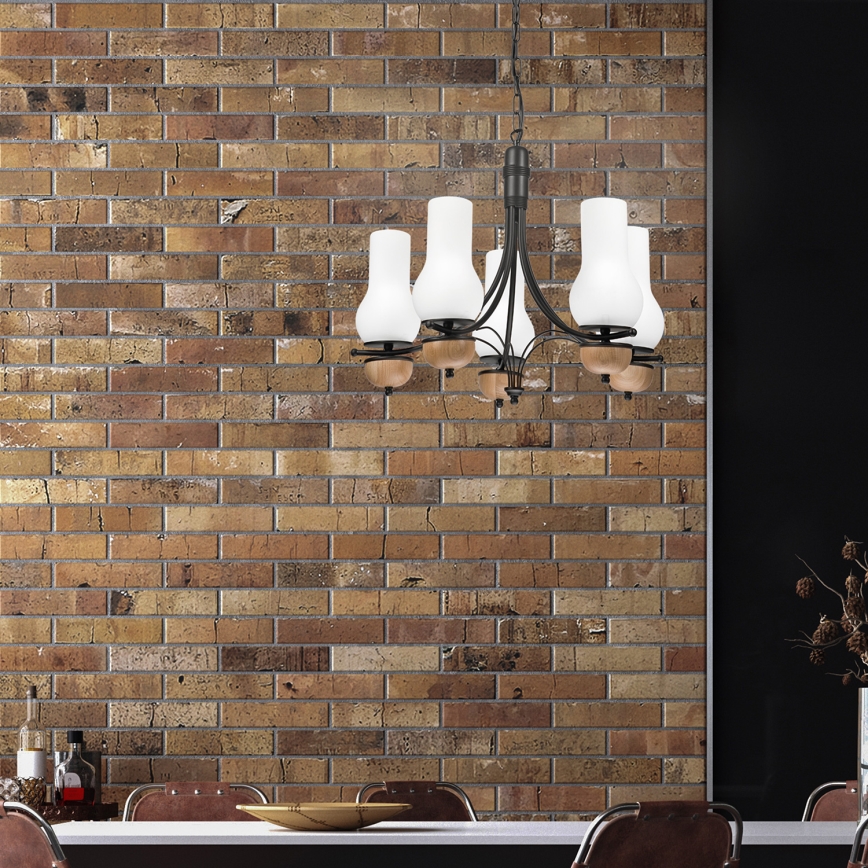 Brilagi - LED Пендел COTTAGE 5xE14/40W/230V бук/бял