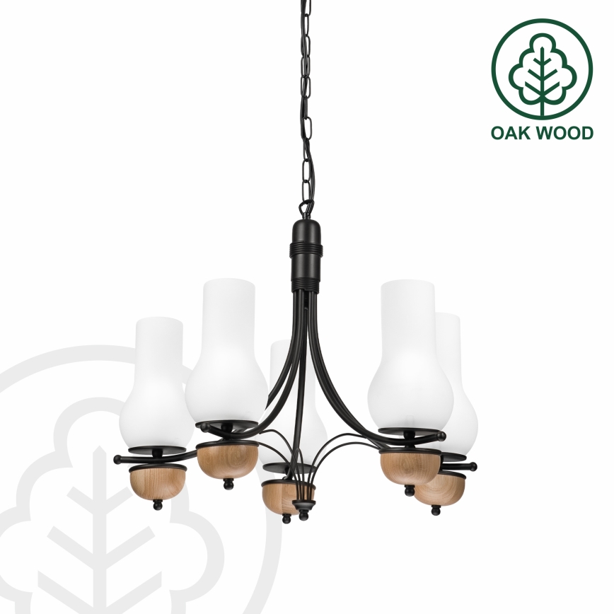 Brilagi - LED Пендел COTTAGE 5xE14/40W/230V бук/бял