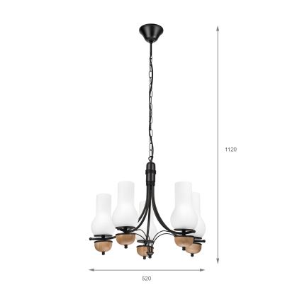 Brilagi - LED Пендел COTTAGE 5xE14/40W/230V бук/бял