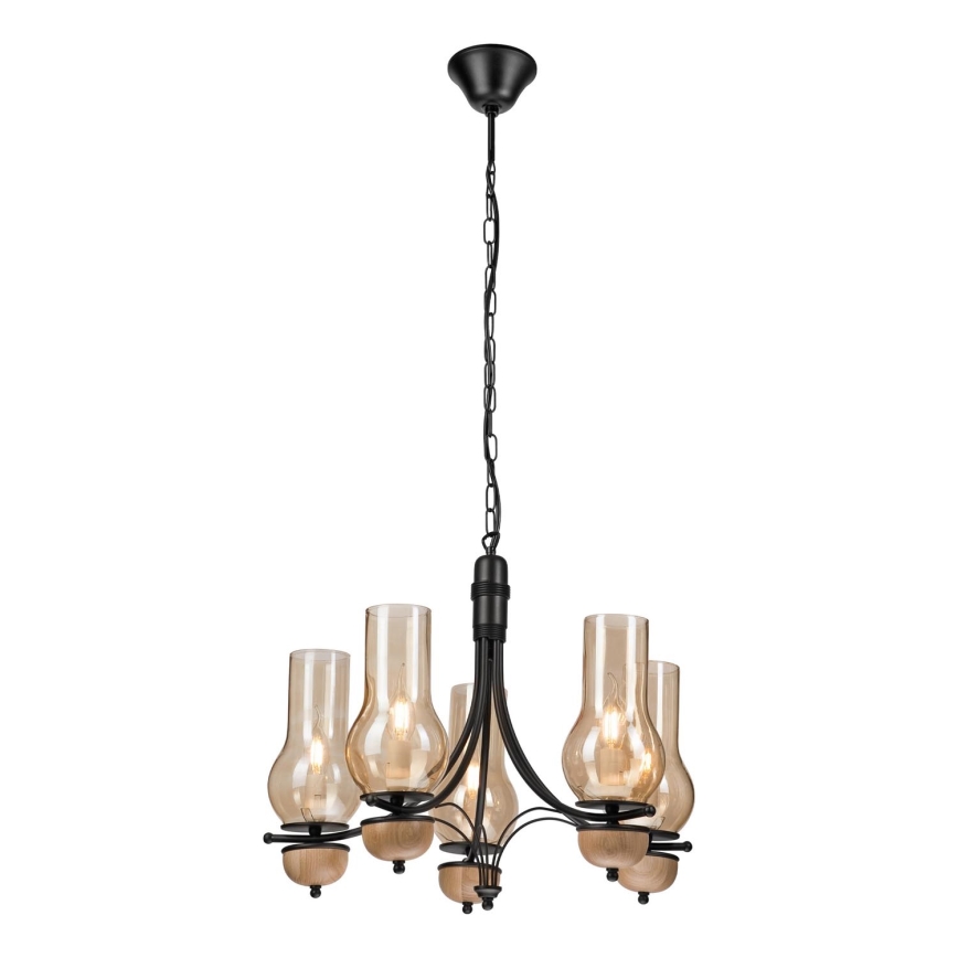 Brilagi - LED Пендел COTTAGE 5xE14/40W/230V бук/кафяв