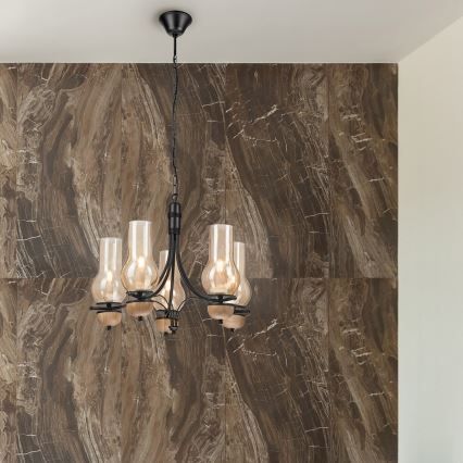 Brilagi - LED Пендел COTTAGE 5xE14/40W/230V бук/кафяв
