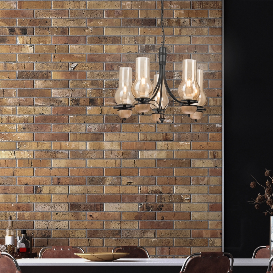 Brilagi - LED Пендел COTTAGE 5xE14/40W/230V бук/кафяв