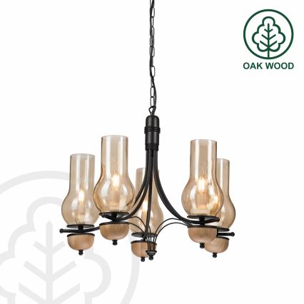 Brilagi - LED Пендел COTTAGE 5xE14/40W/230V бук/кафяв