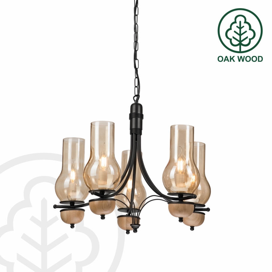 Brilagi - LED Пендел COTTAGE 5xE14/40W/230V бук/кафяв