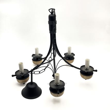 Brilagi - LED Пендел COTTAGE 5xE14/40W/230V бук/кафяв