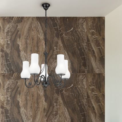 Brilagi - LED Пендел COTTAGE 5xE14/40W/230V черен/бял