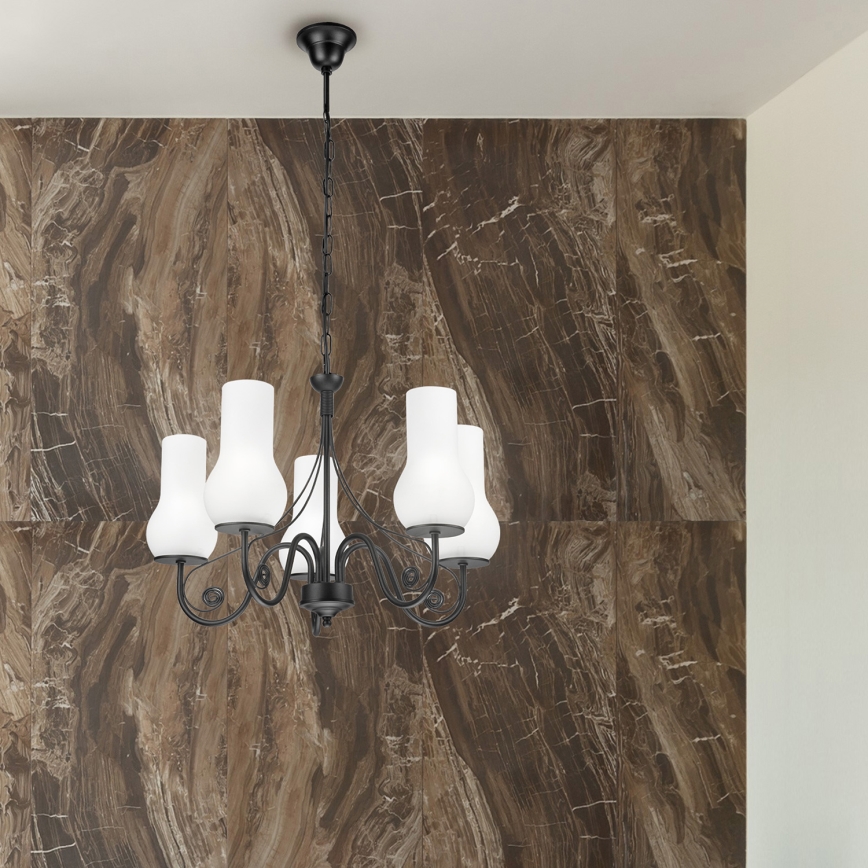 Brilagi - LED Пендел COTTAGE 5xE14/40W/230V черен/бял