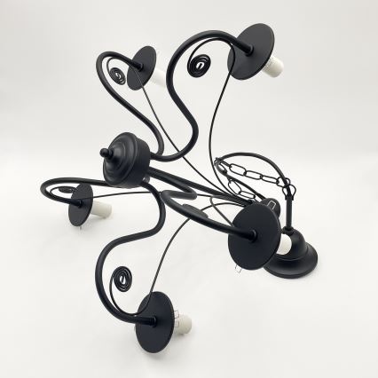 Brilagi - LED Пендел COTTAGE 5xE14/40W/230V черен/кафяв