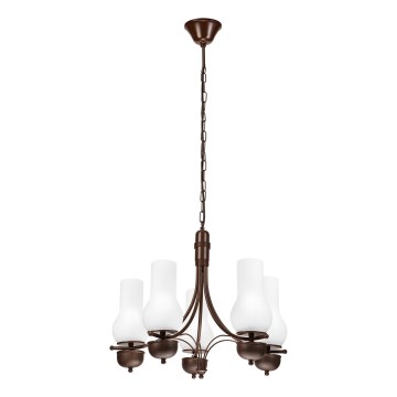 Brilagi - LED Пендел COTTAGE 5xE14/40W/230V дъб/бял