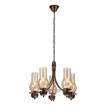 Brilagi - LED Пендел COTTAGE 5xE14/40W/230V дъб/кафяв