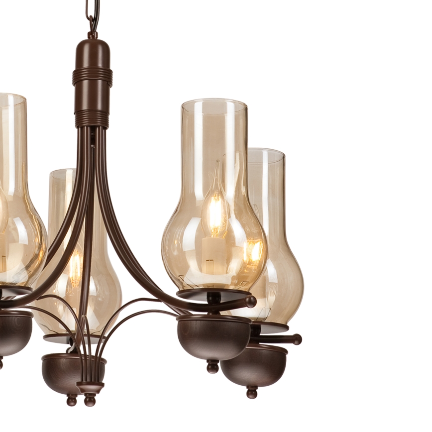 Brilagi - LED Пендел COTTAGE 5xE14/40W/230V дъб/кафяв