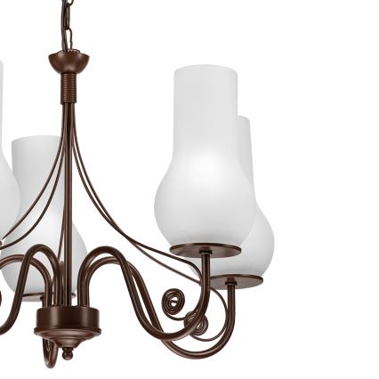 Brilagi - LED Пендел COTTAGE 5xE14/40W/230V кафяв/бял