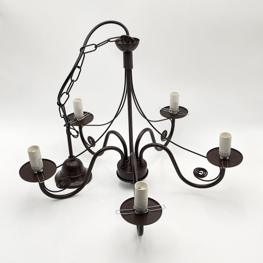 Brilagi - LED Пендел COTTAGE 5xE14/40W/230V кафяв/бял