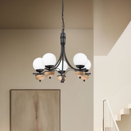 Brilagi - LED Пендел COTTAGE 5xG9/40W/230V бук/бял