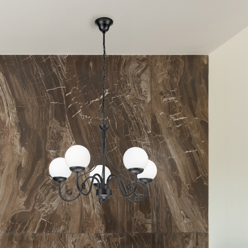 Brilagi - LED Пендел COTTAGE 5xG9/40W/230V черен/бял