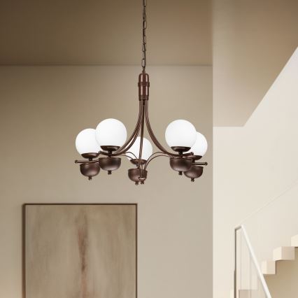Brilagi - LED Пендел COTTAGE 5xG9/40W/230V дъб/бял