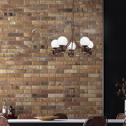 Brilagi - LED Пендел COTTAGE 5xG9/40W/230V дъб/бял