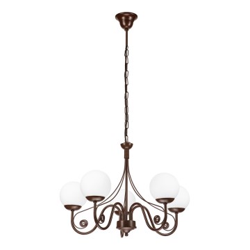 Brilagi - LED Пендел COTTAGE 5xG9/40W/230V кафяв/бял