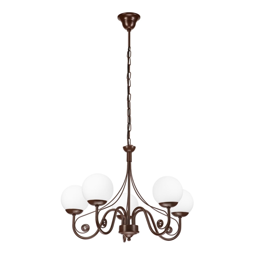 Brilagi - LED Пендел COTTAGE 5xG9/40W/230V кафяв/бял