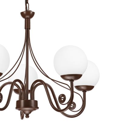 Brilagi - LED Пендел COTTAGE 5xG9/40W/230V кафяв/бял