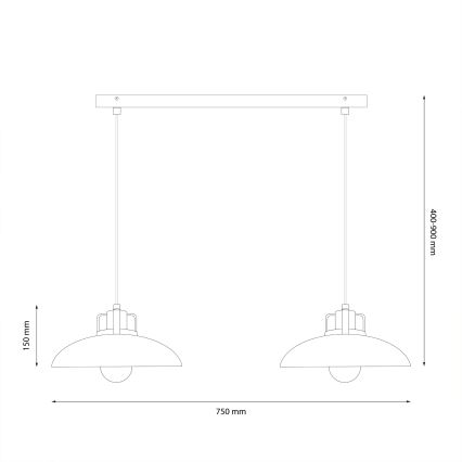 Brilagi - LED Пендел FLAMENGO 2xE27/60W/230V бежов