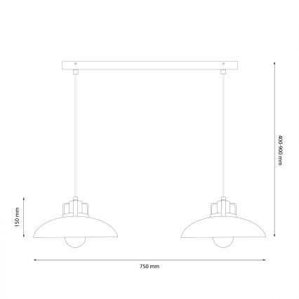Brilagi - LED Пендел FLAMENGO 2xE27/60W/230V бял