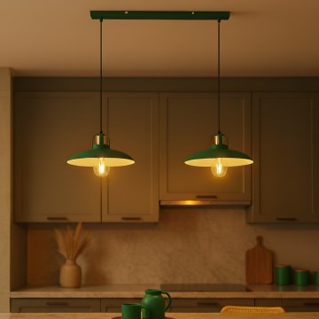 Brilagi - LED Пендел FLAMENGO 2xE27/60W/230V зелен