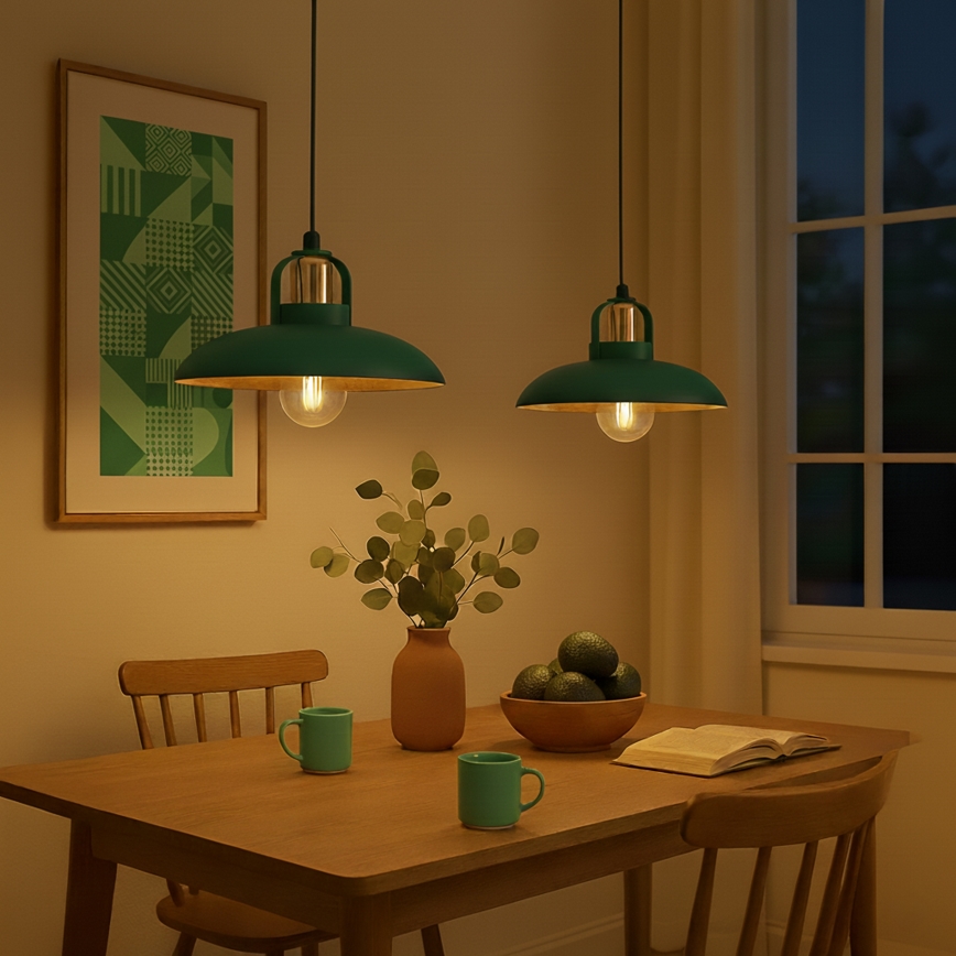 Brilagi - LED Пендел FLAMENGO 2xE27/60W/230V зелен