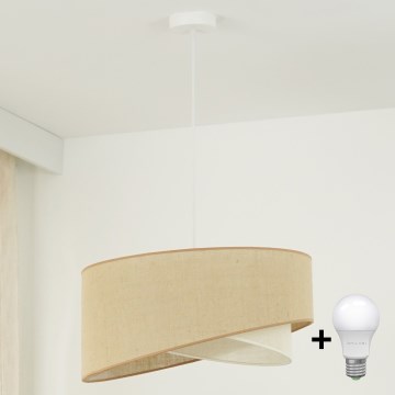 Brilagi - LED Пендел LYRA 1xE27/15W/230V бежов/кремав