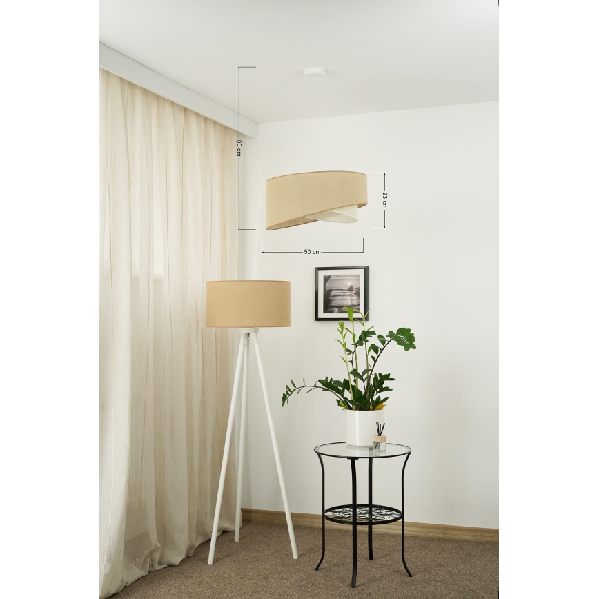 Brilagi - LED Пендел LYRA 1xE27/15W/230V бежов/кремав