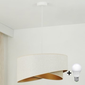 Brilagi - LED Пендел LYRA 1xE27/15W/230V бял/бежов/златист