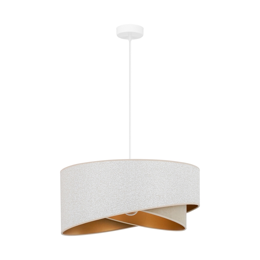 Brilagi - LED Пендел LYRA 1xE27/15W/230V бял/бежов/златист
