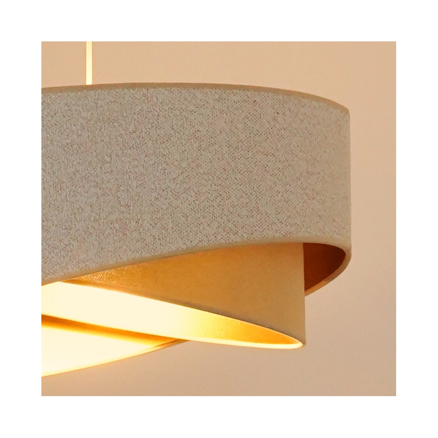 Brilagi - LED Пендел LYRA 1xE27/15W/230V бял/бежов/златист