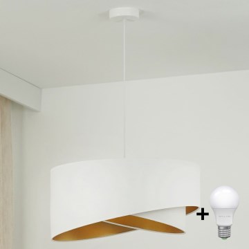 Brilagi - LED Пендел LYRA 1xE27/15W/230V бял/златист
