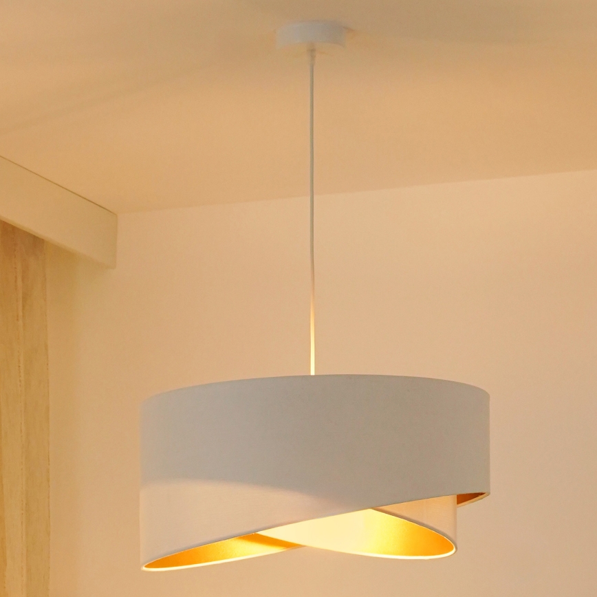 Brilagi - LED Пендел LYRA 1xE27/15W/230V бял/златист