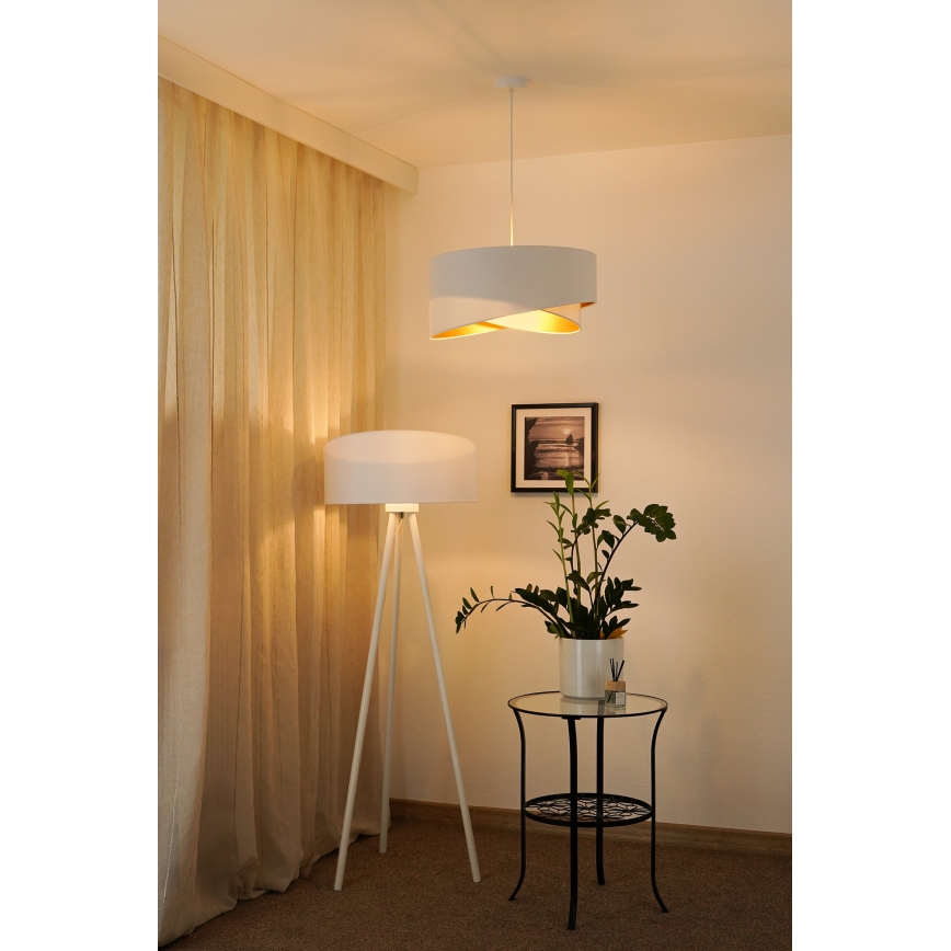 Brilagi - LED Пендел LYRA 1xE27/15W/230V бял/златист