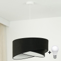 Brilagi - LED Пендел LYRA 1xE27/15W/230V черен/бял