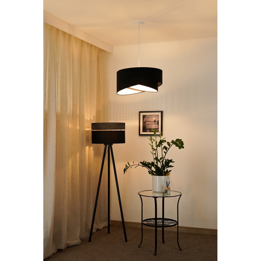 Brilagi - LED Пендел LYRA 1xE27/15W/230V черен/бял