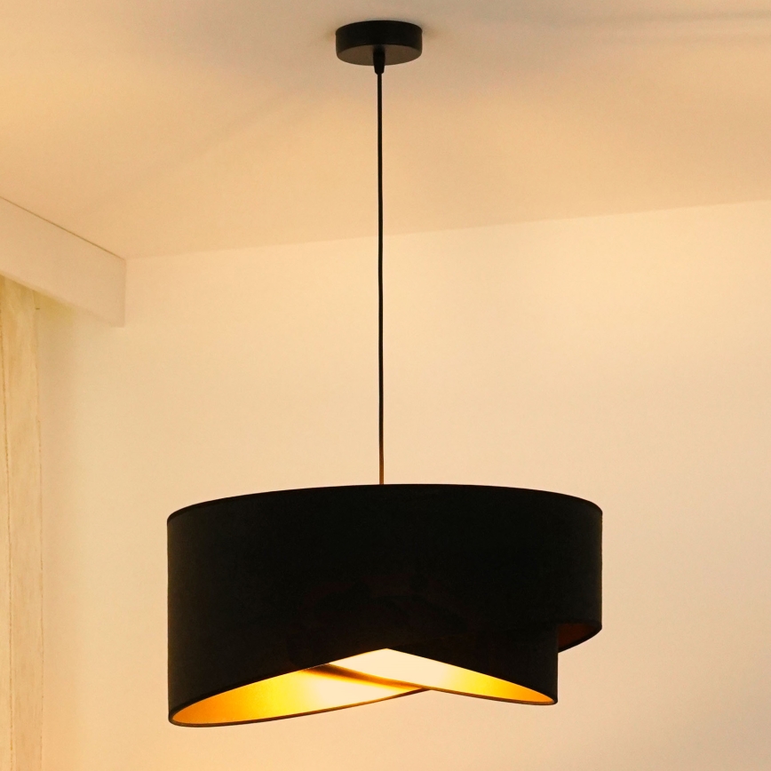 Brilagi - LED Пендел LYRA 1xE27/15W/230V черен/златист