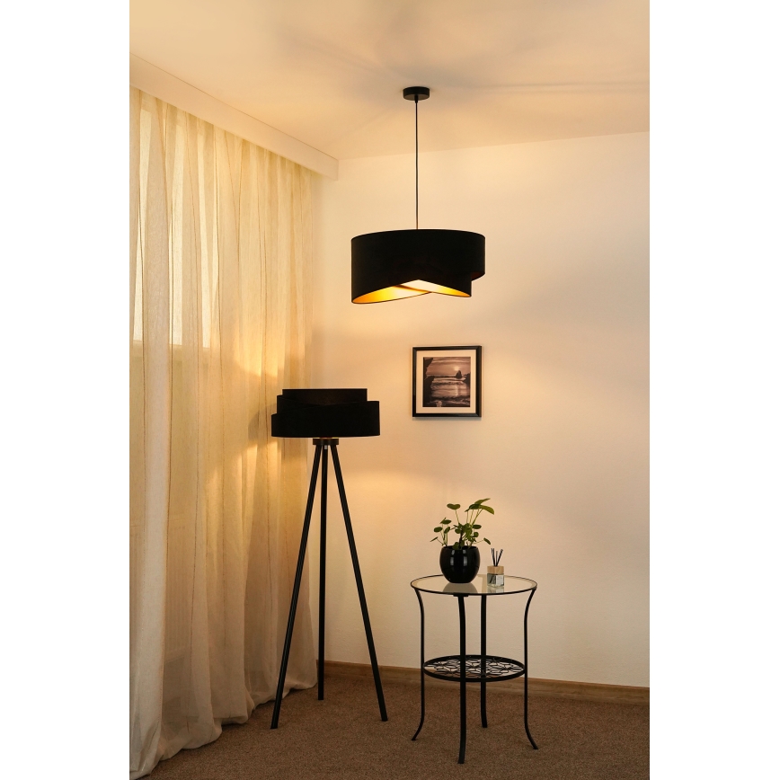 Brilagi - LED Пендел LYRA 1xE27/15W/230V черен/златист