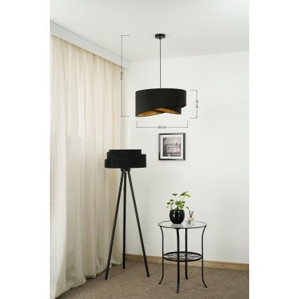 Brilagi - LED Пендел LYRA 1xE27/15W/230V черен/златист