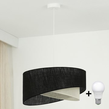 Brilagi - LED Пендел LYRA 1xE27/15W/230V черен/кремав