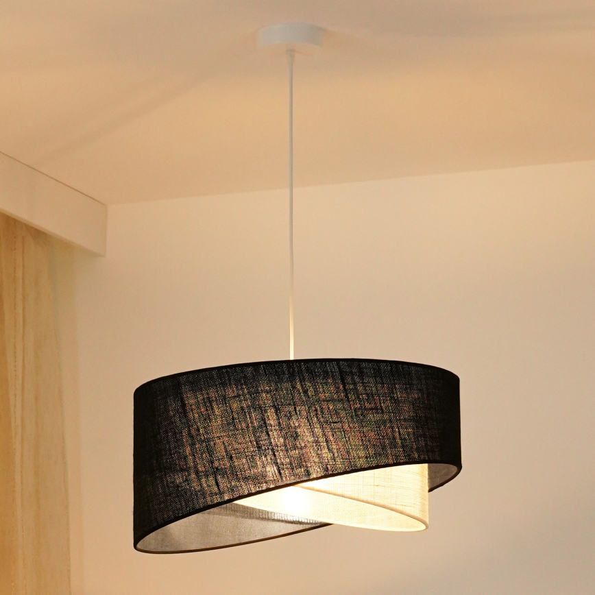 Brilagi - LED Пендел LYRA 1xE27/15W/230V черен/кремав