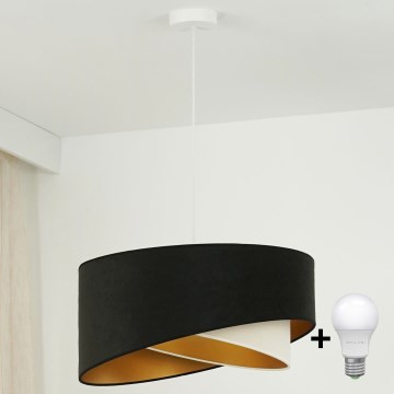 Brilagi - LED Пендел LYRA 1xE27/15W/230V черен/кремав/златист