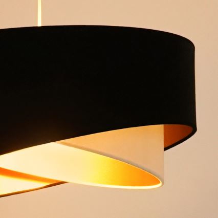 Brilagi - LED Пендел LYRA 1xE27/15W/230V черен/кремав/златист