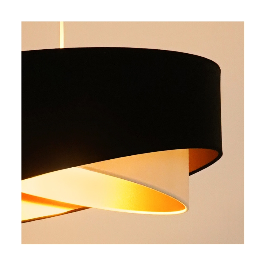 Brilagi - LED Пендел LYRA 1xE27/15W/230V черен/кремав/златист