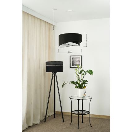 Brilagi - LED Пендел LYRA 1xE27/15W/230V черен/бял