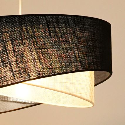 Brilagi - LED Пендел LYRA 1xE27/15W/230V черен/кремав